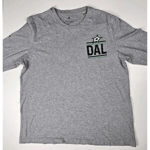 Adidas Dallas Stars T-Shirt Womens Large Gray Long‎ Sleeve Hockey Crew Neck